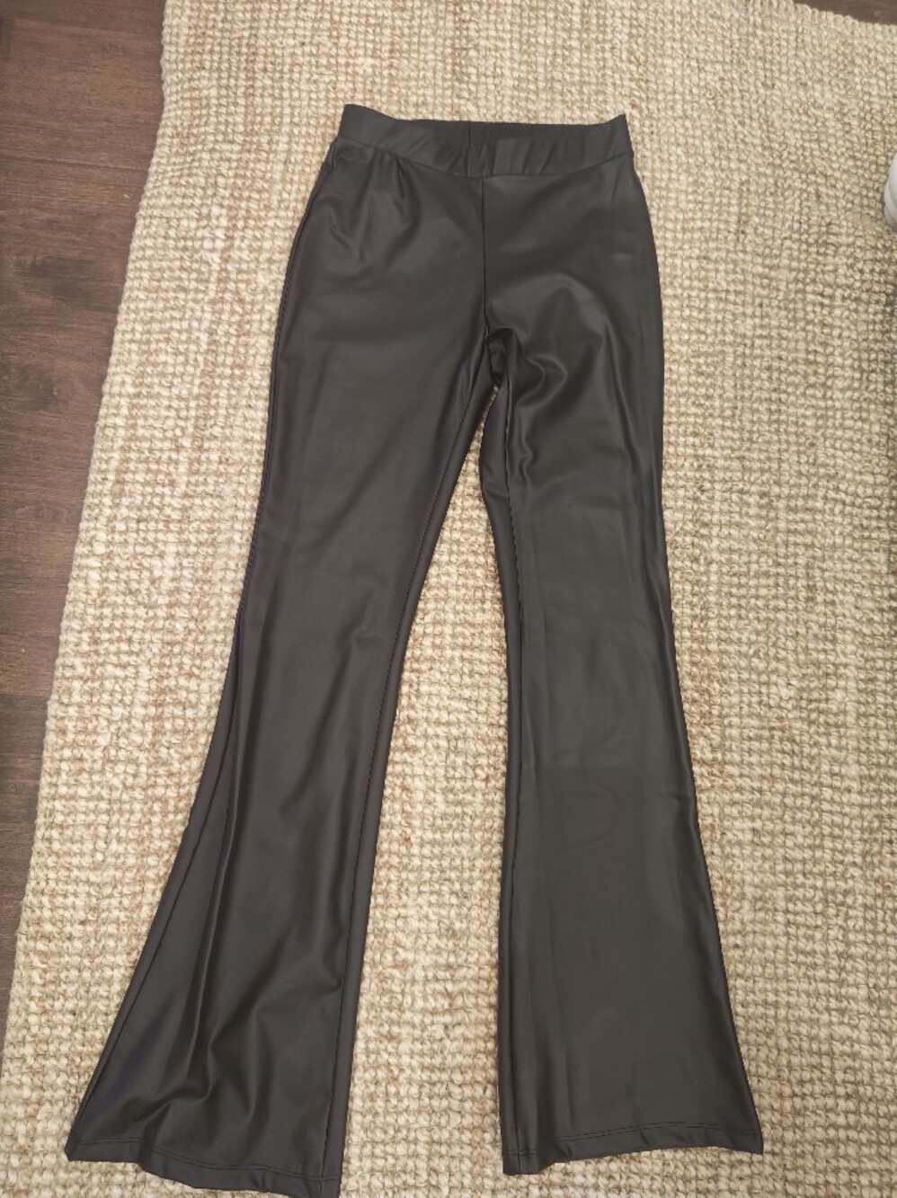 Wet Seal Black Faux-Leather Boot Cut Pants